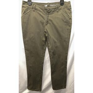 LEE Essential Chinos Pants Women’s 8 Petite Low Straight Green Gorpcore Office